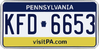PA license plate KFD6653