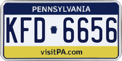PA license plate KFD6656