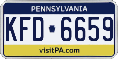 PA license plate KFD6659