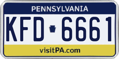 PA license plate KFD6661