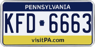 PA license plate KFD6663