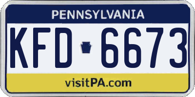 PA license plate KFD6673