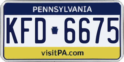 PA license plate KFD6675