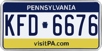 PA license plate KFD6676