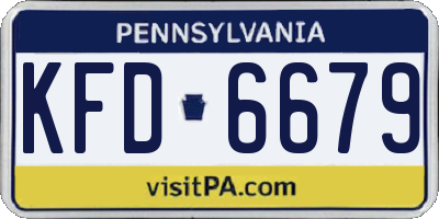 PA license plate KFD6679