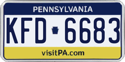 PA license plate KFD6683