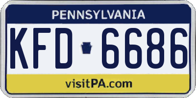 PA license plate KFD6686
