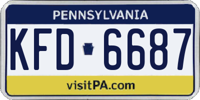 PA license plate KFD6687
