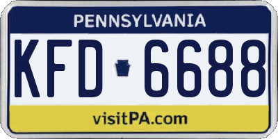 PA license plate KFD6688