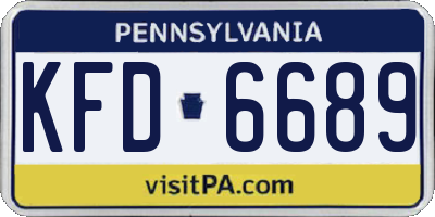 PA license plate KFD6689