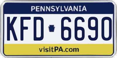 PA license plate KFD6690