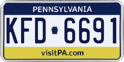 PA license plate KFD6691