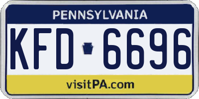 PA license plate KFD6696
