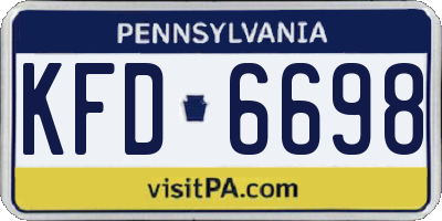 PA license plate KFD6698