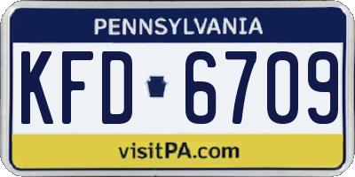 PA license plate KFD6709