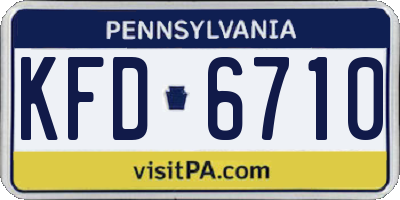 PA license plate KFD6710