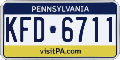 PA license plate KFD6711