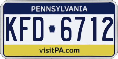 PA license plate KFD6712