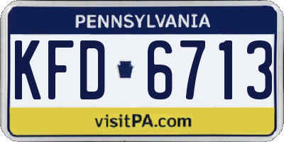 PA license plate KFD6713