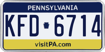 PA license plate KFD6714