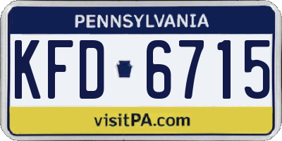 PA license plate KFD6715