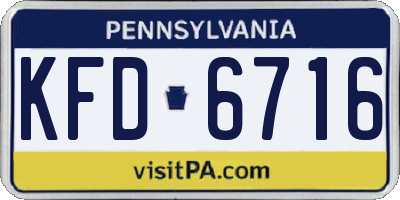 PA license plate KFD6716