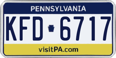 PA license plate KFD6717