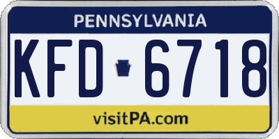 PA license plate KFD6718