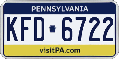 PA license plate KFD6722