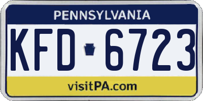 PA license plate KFD6723