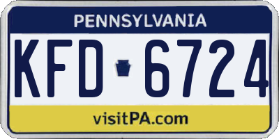PA license plate KFD6724