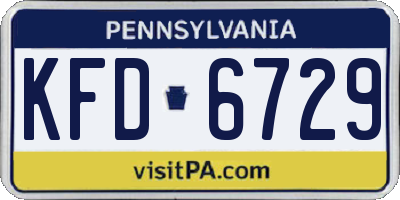 PA license plate KFD6729