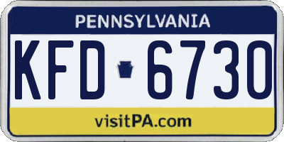 PA license plate KFD6730