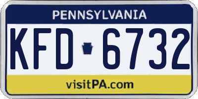 PA license plate KFD6732