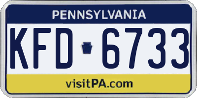 PA license plate KFD6733
