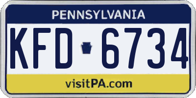 PA license plate KFD6734