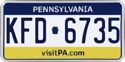 PA license plate KFD6735