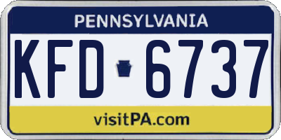 PA license plate KFD6737