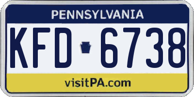 PA license plate KFD6738