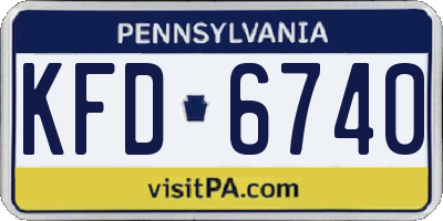 PA license plate KFD6740