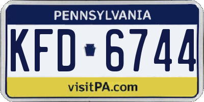 PA license plate KFD6744