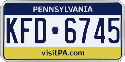 PA license plate KFD6745