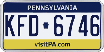 PA license plate KFD6746