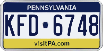 PA license plate KFD6748