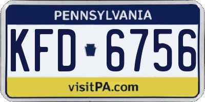 PA license plate KFD6756