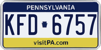 PA license plate KFD6757