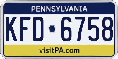 PA license plate KFD6758