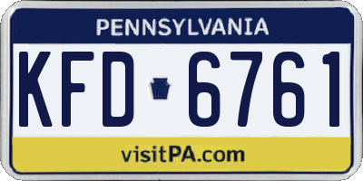 PA license plate KFD6761