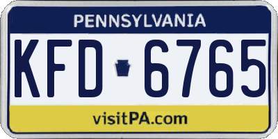PA license plate KFD6765