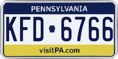 PA license plate KFD6766